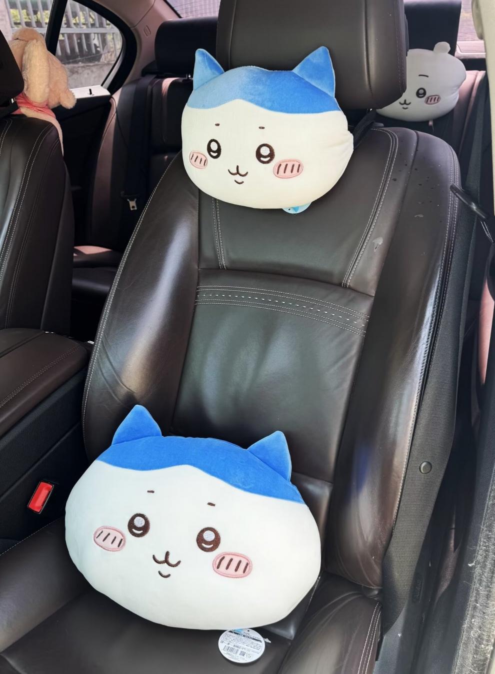 Cartoon Cute Ji Yi Plush Car Headrest Neck Pillow Seat Cushion Lumbar Support Car Interior Decoration