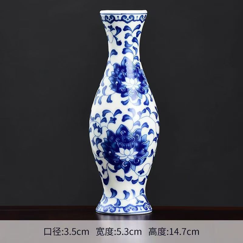 Decoración de jardín de cheongsam decoración de sala de estar de alto nivel decoración de estudio belleza floral porcelana azul seco gabinete de televisión