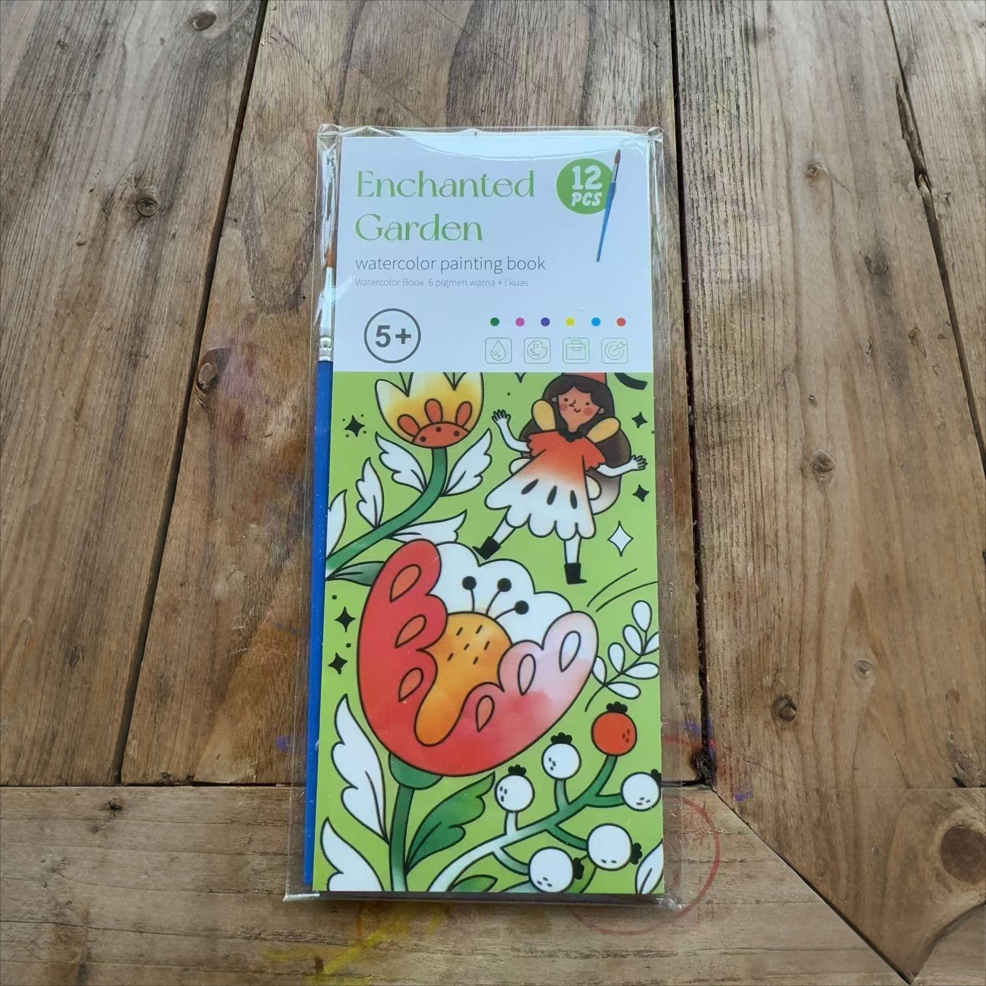 Cuaderno de acuarelas para niños, libro de pintura con acuarelas, libro de dibujo y coloreado para bebés de jardín de infantes, hecho a mano.