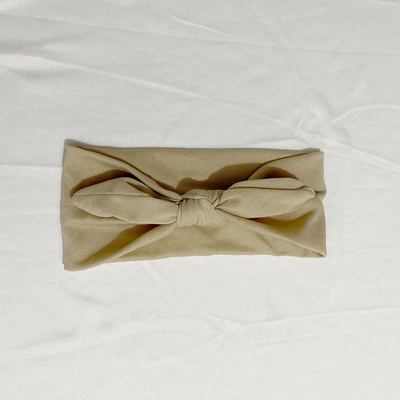 Estilo europeo y americano lindo suave lindo conejo oído diadema color sólido tela anudada banda de Pelo elástico algodón maquillaje cara lavado banda de pelo para las mujeres