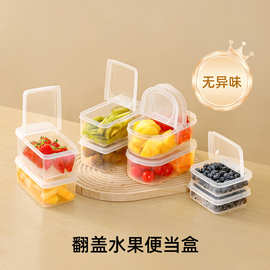 梵特野餐便携水果盒塑料安全环保分隔收纳盒家庭弹盖双层保鲜盒