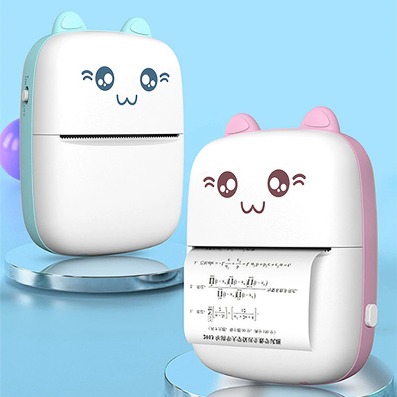Handheld Wireless Photo Printer C9, Pocket Bluetooth Mini Printer for Kids, Cute Cat Design