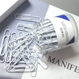 Creative Black and White Paper Clips Office Stationery Cute Metal Silver Bookmarks Ins Test Paper Clips Ins Style