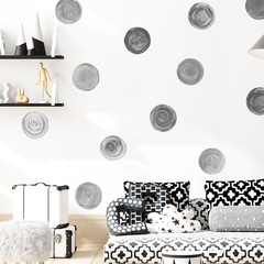 新款FX-F282灰色水彩圓點臥室衣櫃冰箱玄關DIY家居牆面裝飾牆貼紙