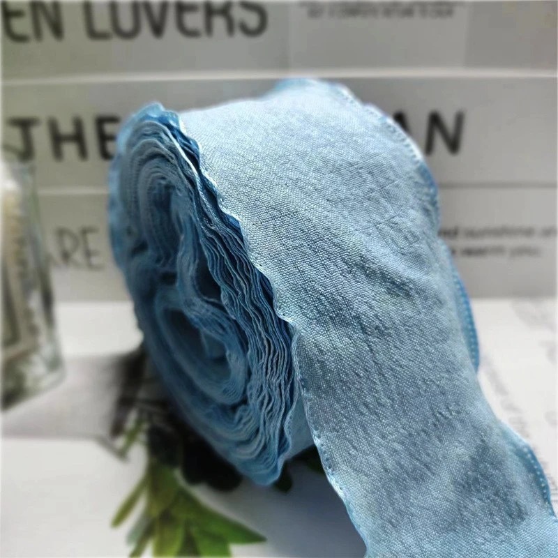 Fishtail oreja hilo pequeña cinta plisada fresca borde ondulado cinta flor material de embalaje ramo cinta