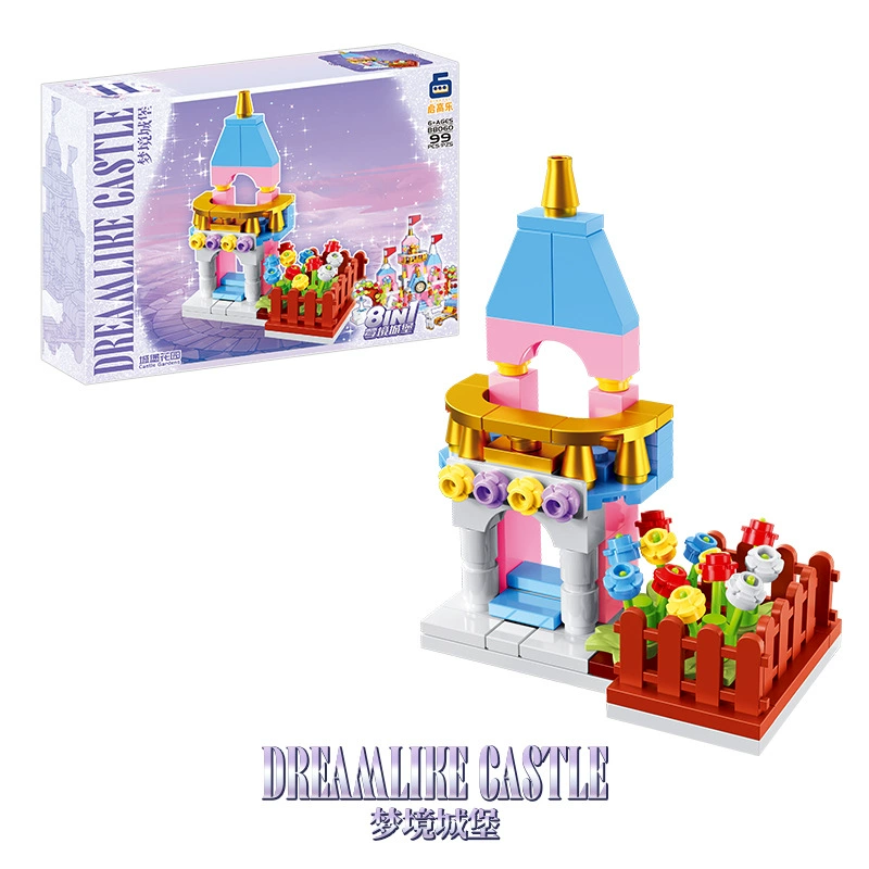 Конструктор (LEGO) Dreamlike Castle, 8-в-1 модульный, набор с маленькими деталями розовый