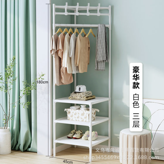 Cross-border Corner Coat Rack Corner Floor Hanger Household Bedroom Hanger Multi-functional Storage Rack Dormitory