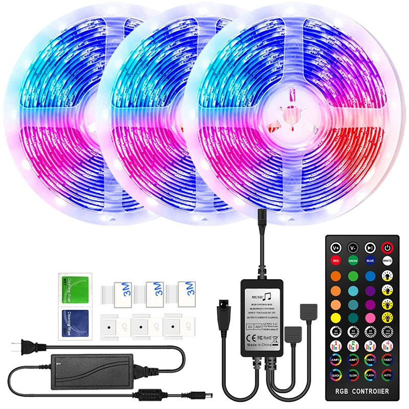 Светодиодная лента GVVVOOHOME LED с Bluetooth, лента 5050, лента-лента RGB цветная, водостойкая световая лента, музыка, таймер
