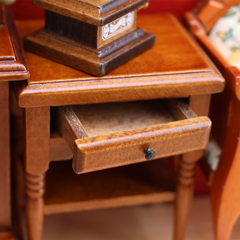1:12娃娃屋dollhouse微缩家具迷你小家居OB11食玩场景配件床头柜|undefined