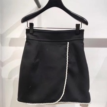 法单S家 19秋冬女款手工钉珠珍珠边半身裙包裙 93175 亏本清货