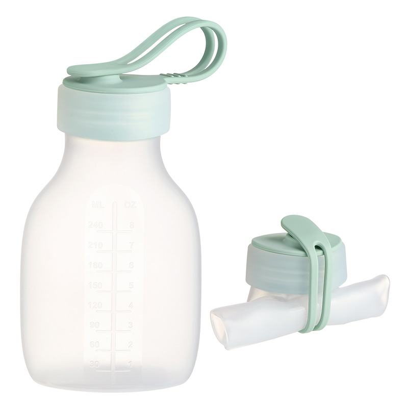 Sac de conservation du lait maternel réfrigéré, portable et réutilisable, en silicone de haute qualité, d'une capacité de 240 ml._voghion.com