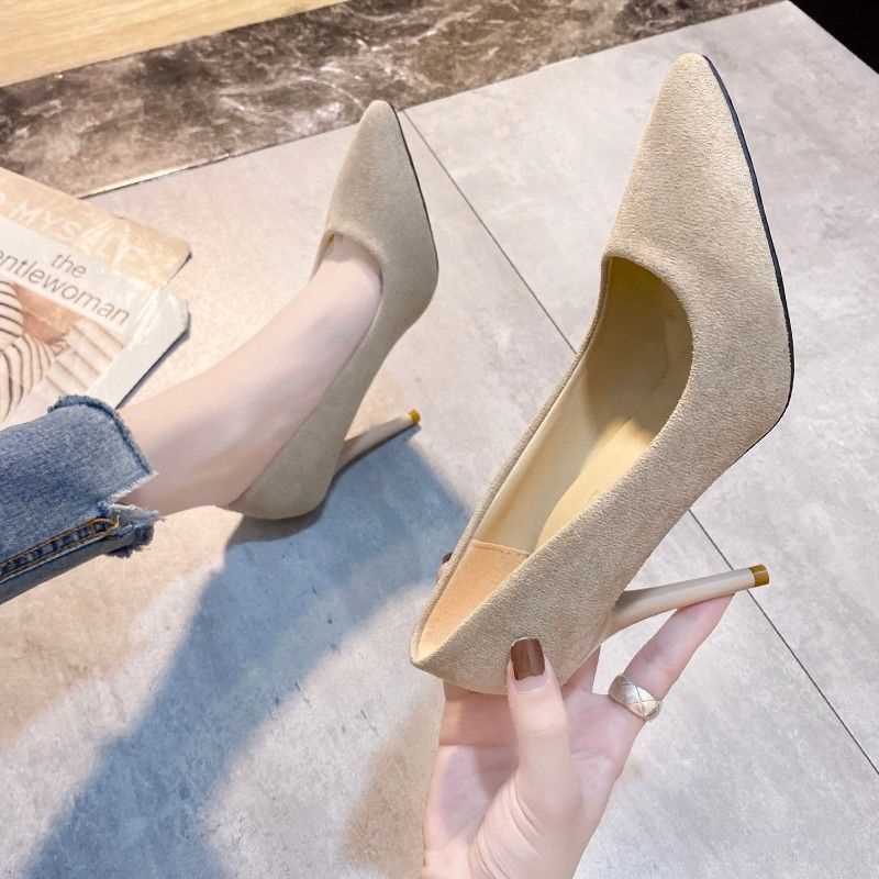 카키 9CM 파인 힐