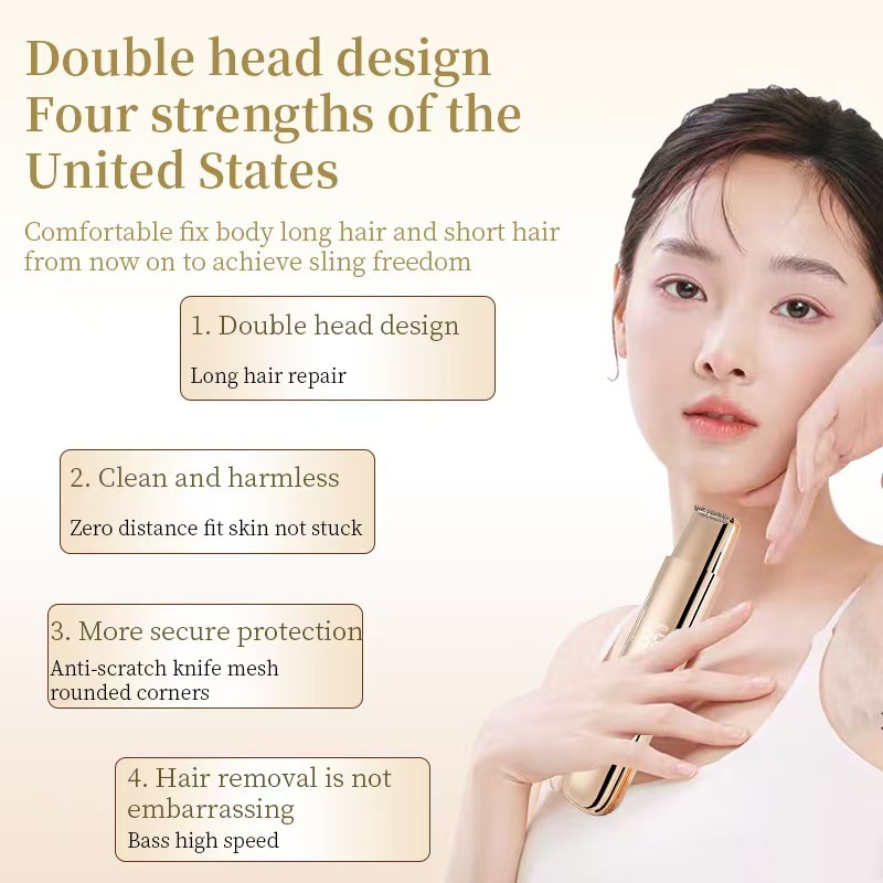 クロスボーダー電気シェーバー、陰部シェーバー、トリマー、両頭脇毛・陰毛シェーバー、男女兼用脱毛アーティファクト|undefined