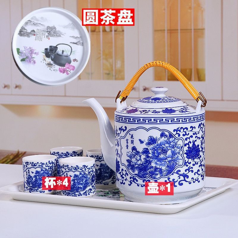 批发景德镇陶瓷茶壶大容量耐高温凉水茶壶青花瓷器家用陶瓷冷水壶|undefined