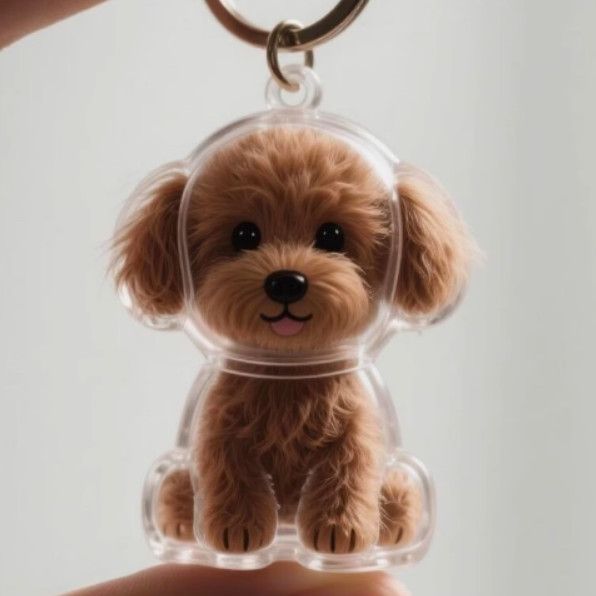Transparent Dog Keychain West Highland White Terrier Pendant_voghion.com