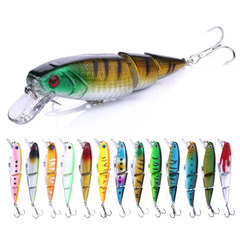 Multi-segment Lure, 14g Blood-Channel Hook, Floating Minnow Hard Bait for Long-Distance Casting, Slow-Sinking Design—Ideal for Sea Fishing and Trolling with Milo Fake Bait