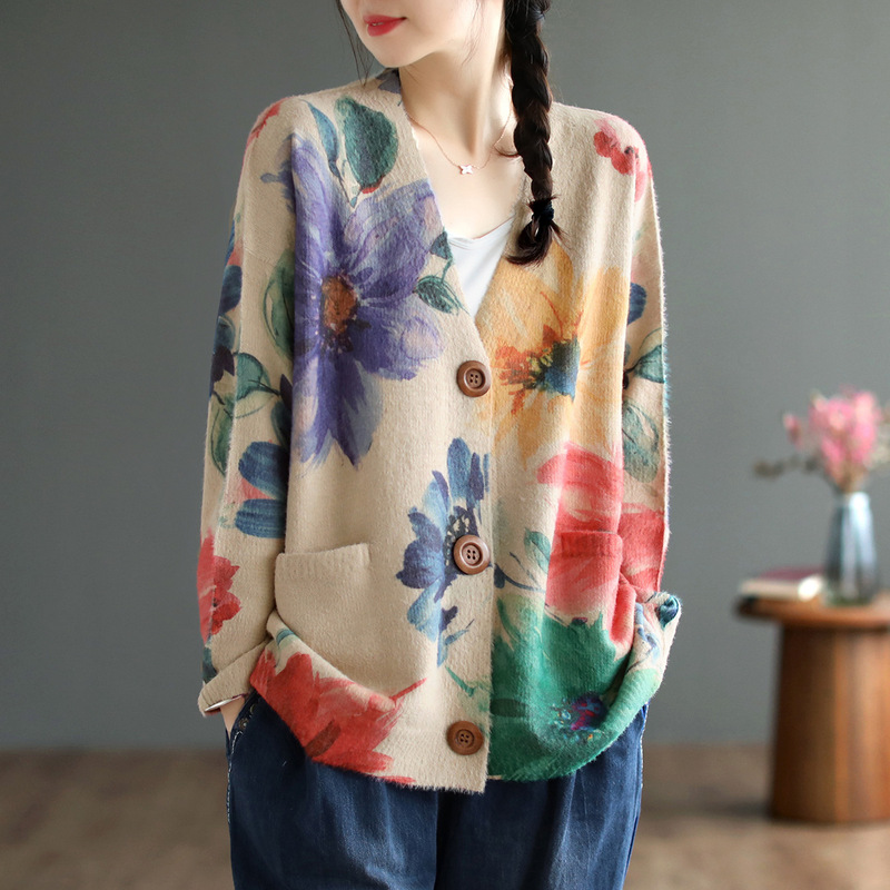 Mink Velvet Sweater Cardigan for Women Wholesale 2024 Autumn and Winter Women's New Fashion Elegant V Neck Knitted Top Jacket Mink Velvet Sweater Cardigan for Women Wholesale 2024 Autumn and Winter Women's New Fashion Elegant V Neck Knitted Top Jacket