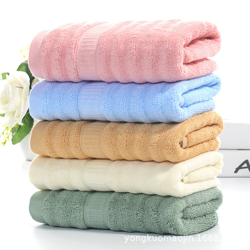 Factory wholesale thick bamboo fiber wave hair broken towel soft absorbent durable gift embroidered logo