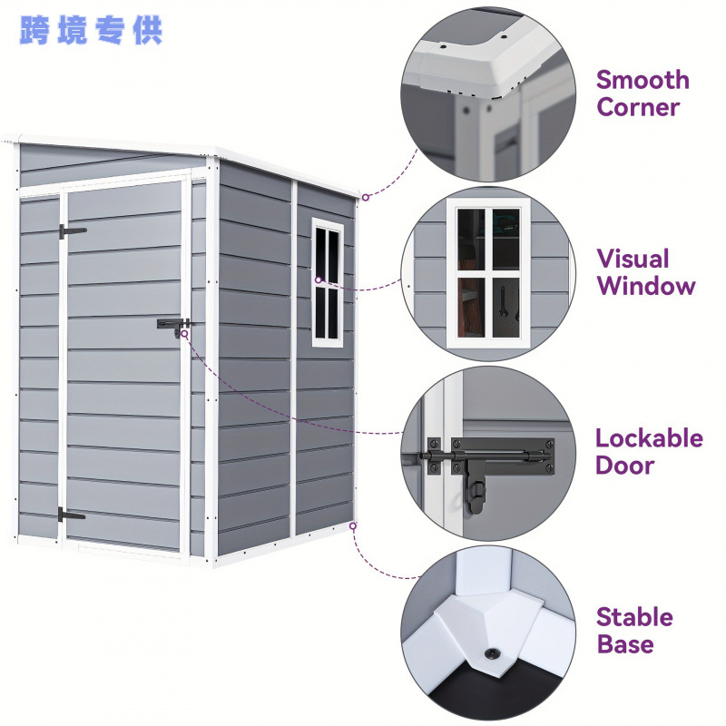 Large Lockable Resin Storage Shed con Floor Outdoor Almacenamiento