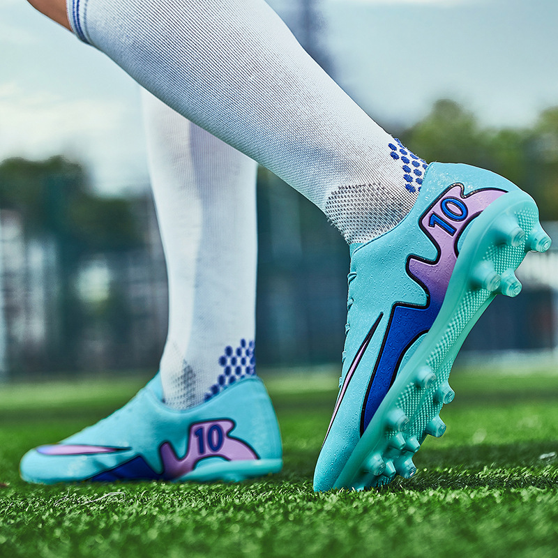 Zapatos de fútbol altos y bajos para hombres y mujeres tf clavos rotos ag clavos largos estudiantes de primaria y secundaria niños niños entrenamiento de competencia de césped artificial