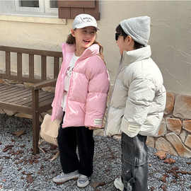 儿童2025新款韩版羽绒服外套冬季男女童立领保暖加厚鸭绒面包服棉