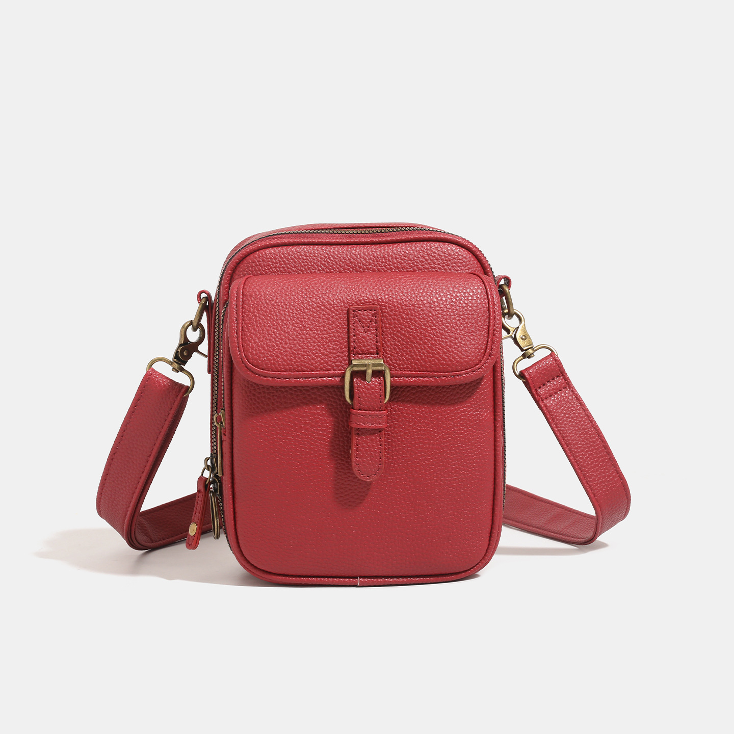 Nuevo bolso de hombro de PU, bolso de mensajero unisex, bolso de almacenamiento moderno, bolso cruzado informal, bolso para teléfono móvil, tarjetero y monedero