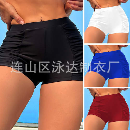 Athletic Shorts Sexy High-Waisted Straight Leg Pants Comfortable Breathable European and American Foreign Trade Amazon Cross-Border Export Women's Swim Pants