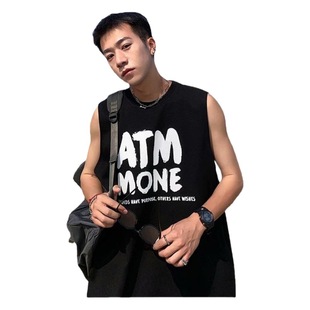 All-Match Sleeveless T-Shirt Men's Summer Outer Wear Loose Shoulder Sports Vest ins Fashionable Brand Fitness Basketball Trendy Top