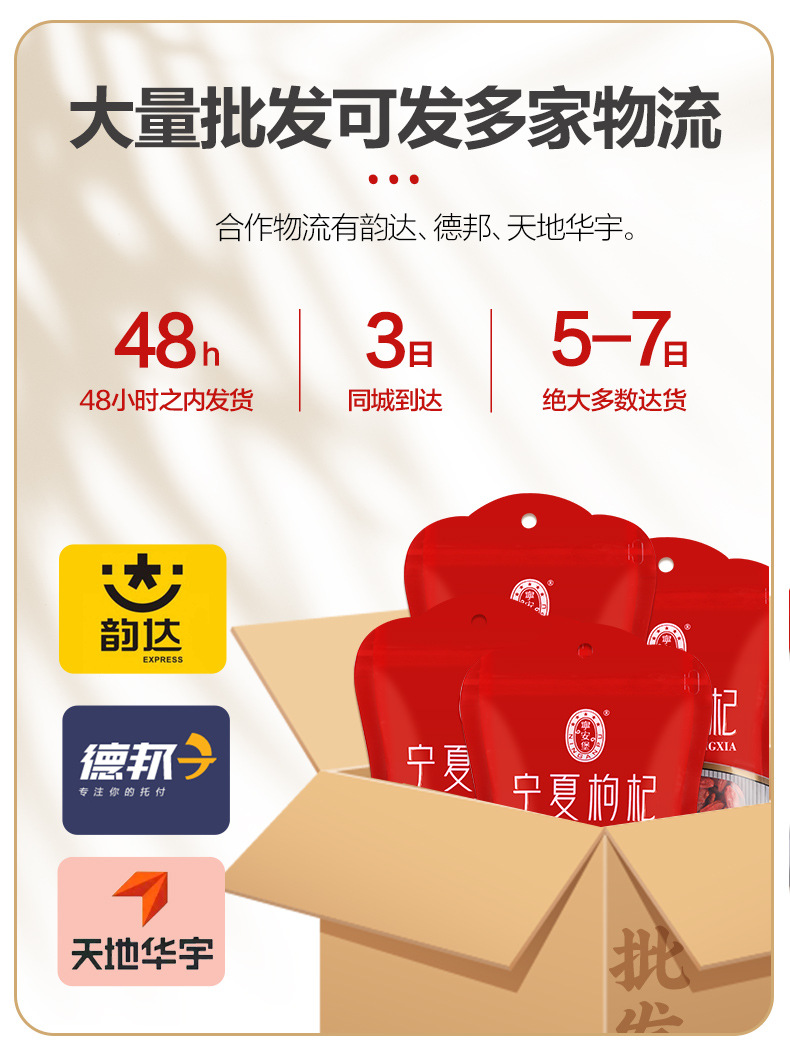 Ningxia Goji Berries Gou Qi Zi Premium Grade Dried Wolfberry 250g Bag Large Fruit quality and texture
