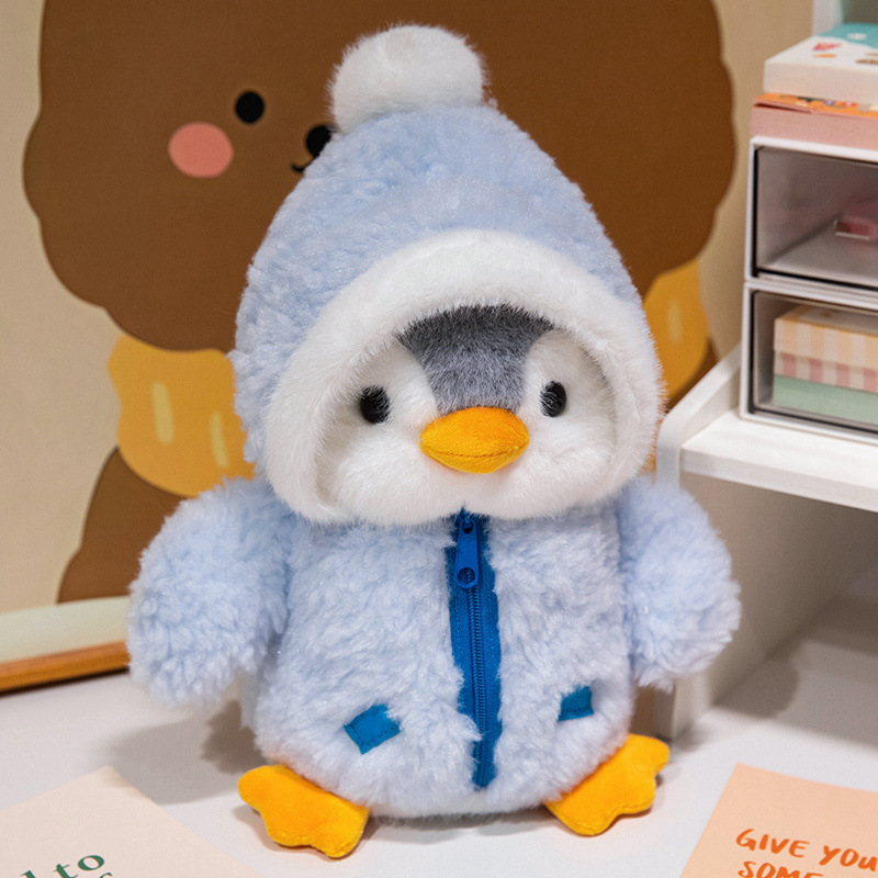 かわいい女装ペンギン人形が小さなペンギンに変身インターネット有名人ぬいぐるみ雪だるまペンギン冬服人形卸売女性|undefined