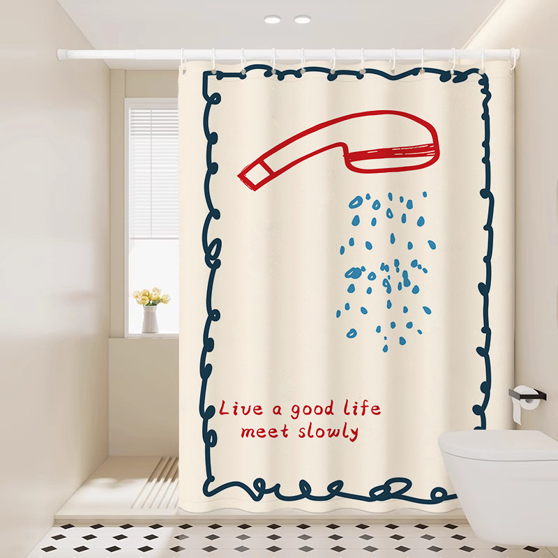 Bathroom partition curtain shower curtain waterproof high-end shower…