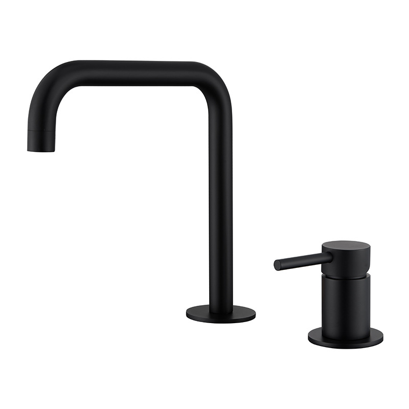 Lavabo sobre encimera con tubo de siete caracteres-negro