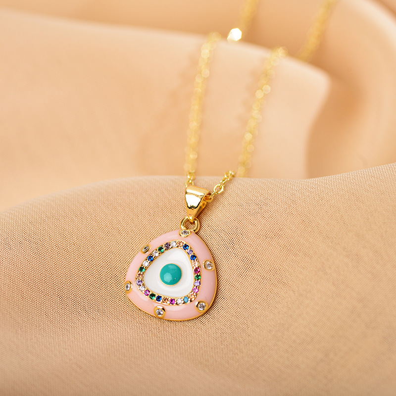 Fashion Geometric Copper Plating Rhinestones Pendant Necklace