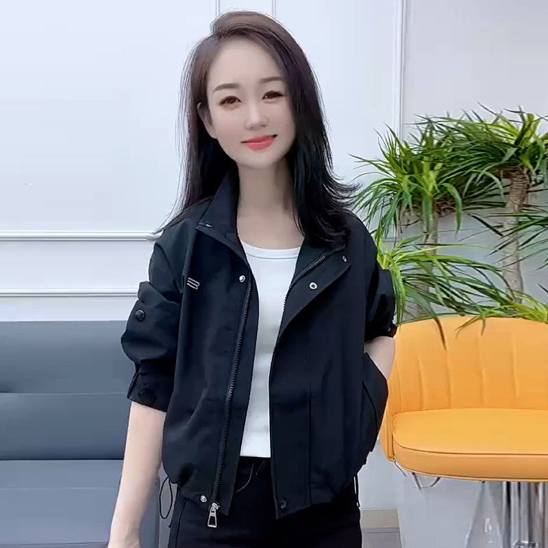 休闲春秋季百塔外套女2025年新款宽松冲锋衣大码夹克短款立领上衣|undefined