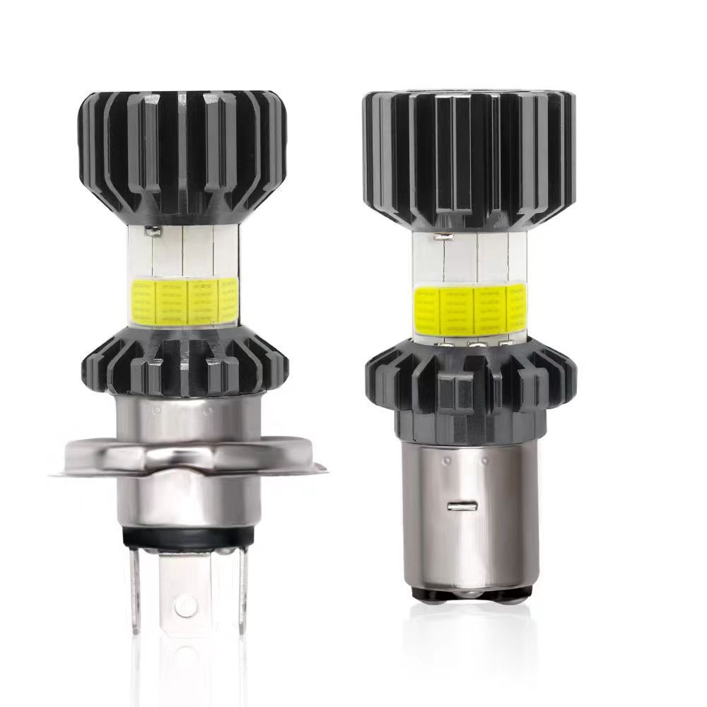 Tcyato Ultra-Bright Motorcycle Led Headlight with Strong Light, Three-Claw H4-8 Design, Dual-Claw Built-In High and Low Beam for Electric Vehicles