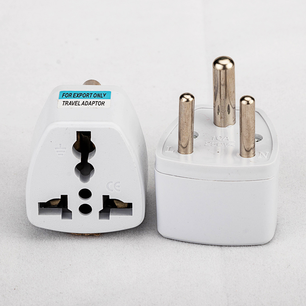 现货AS小南非印度尼泊尔插头转插座 三圆旅行电源转换插头 转接头