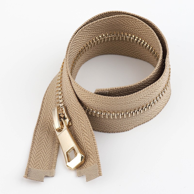 5号纯铜金属拉链儿童羽绒服装风衣 女士开衫浅金色拉锁头门襟拉链