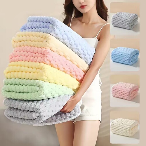 Fashionable thick coral velvet towel for bathing and face washing towel for absorbing water and hair without peeling hair, quick drying hair towel
