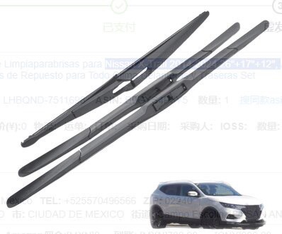 Suitable for Nissan X-Trail 2014-2024 26"+17"+12" wipers