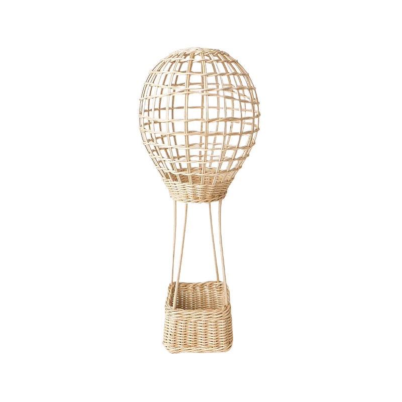 Viento pastoral tejido a mano día de San Valentín sala de niños tela de caña pared cesto de flores de globos calientes cesto decorativo