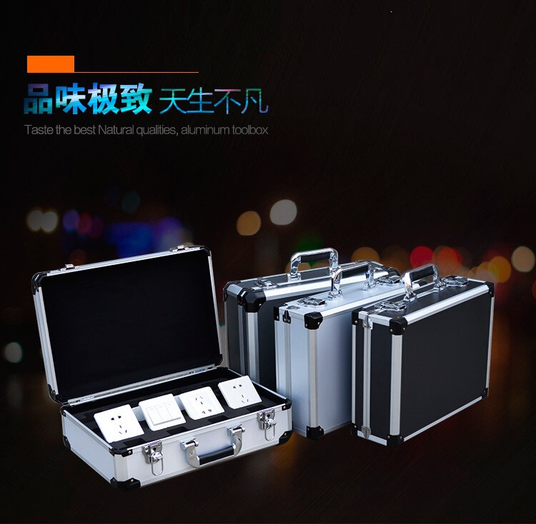 Aluminum Alloy Portable Tool Storage Box Type 86 Switch Storage and Display Box for Switches and Sockets, Thickened