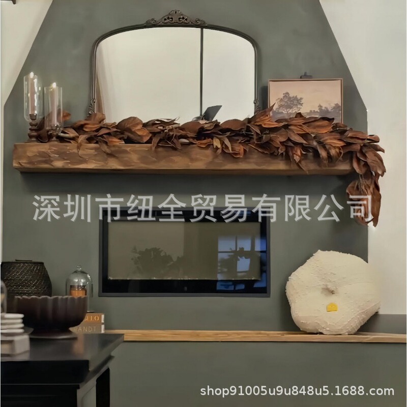 跨境热销Brown Magnolia Leaf Garland棕色木兰叶花环|undefined