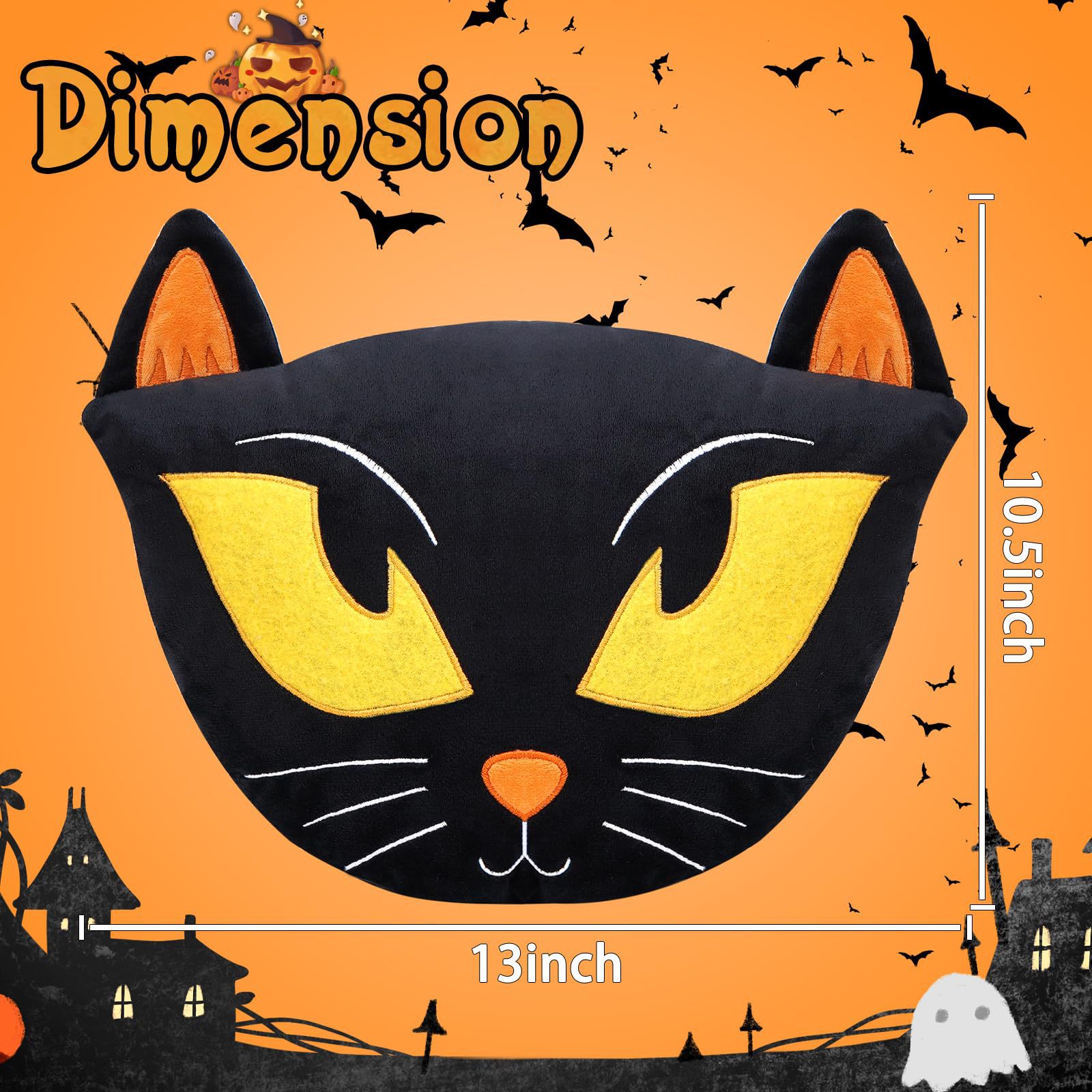 Nuevos productos transfronterizos almohada de Halloween, búho negro con almohada de núcleo, almohada de asiento creativa encantadora, almohada simple.