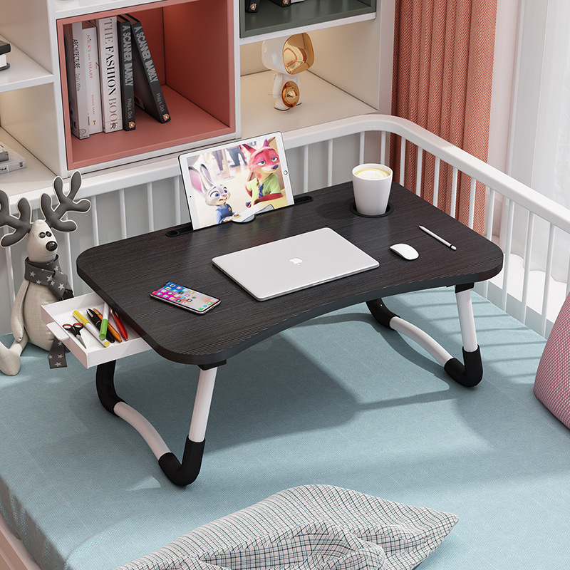 Escritorio de cama plegable mesa de computadora dormitorio dormitorio dormitorio estudio casero pequeña mesa de madera sólida