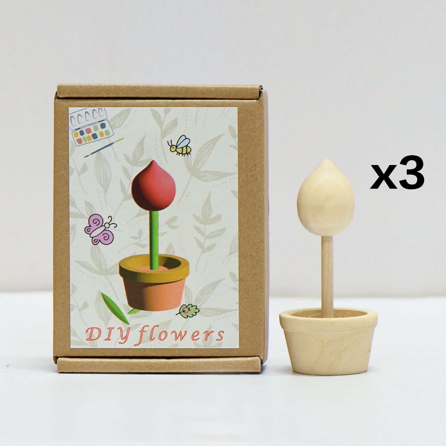 Nuevo producto bricolaje pintado a mano madera embrión fruta árbol de Navidad campana hongo casa se puede colorear regalo de vacaciones preescolar