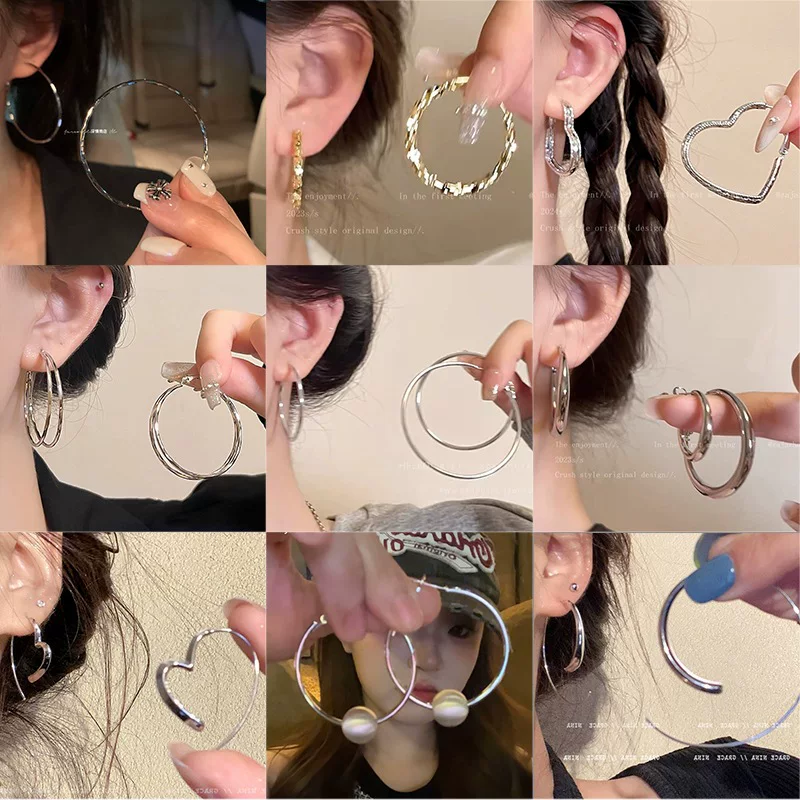Серебряная игла, универсальные серьги, образец серебра 925, европейский стиль, стиль высокого качества, легкая роскошь, простой и элегантный дизайн, оптовая продажа