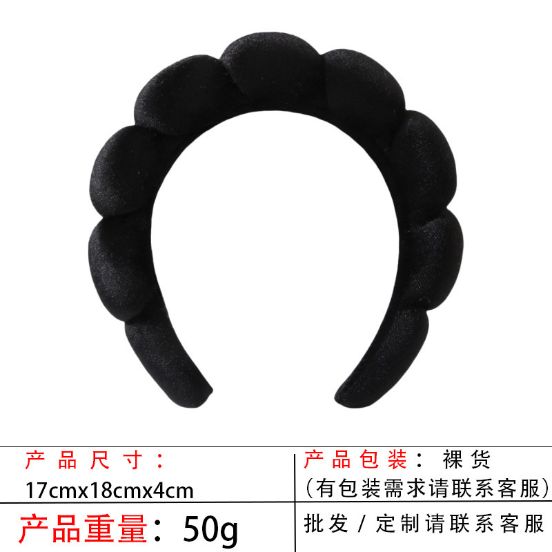 跨境海绵云朵发箍批发高颅顶高级感毛巾布麻花女士洗脸手腕带头箍|undefined