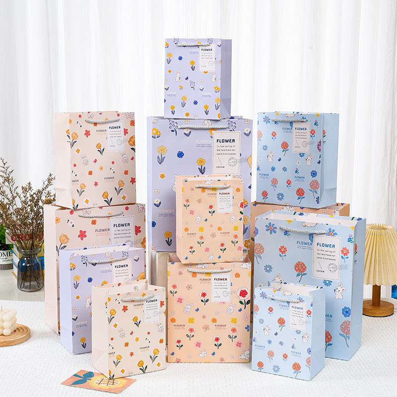 新款卡通兔比花园礼品袋饰品店小礼物包装纸袋学生书本收纳手提袋