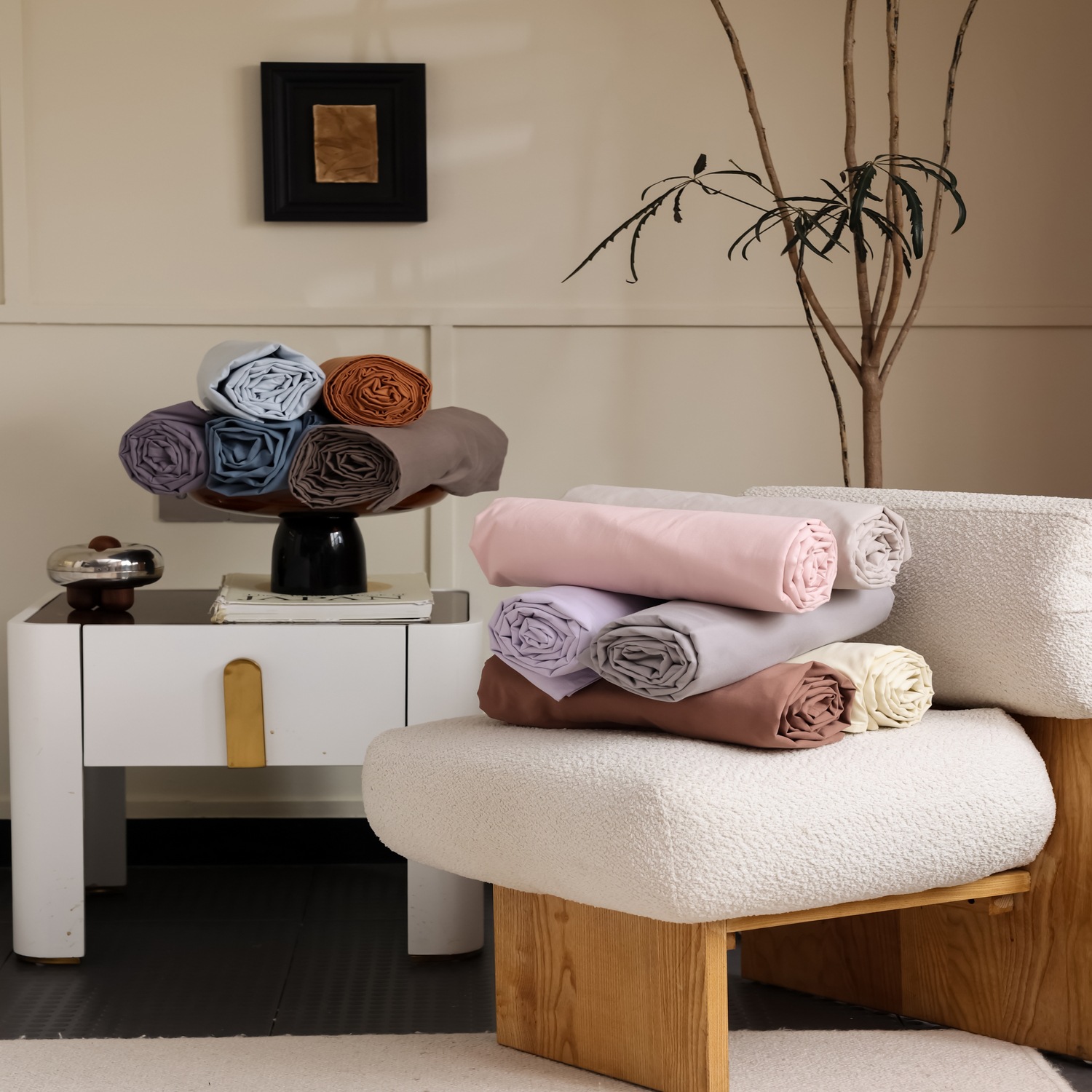 Solid Color 50S Long-Staple Cotton Brushed Cotton Bed Sheet Single Piece Thickened Pure Cotton Ultra-Soft Pillowcase Fitted Sheet Bed Cover Full Set 1