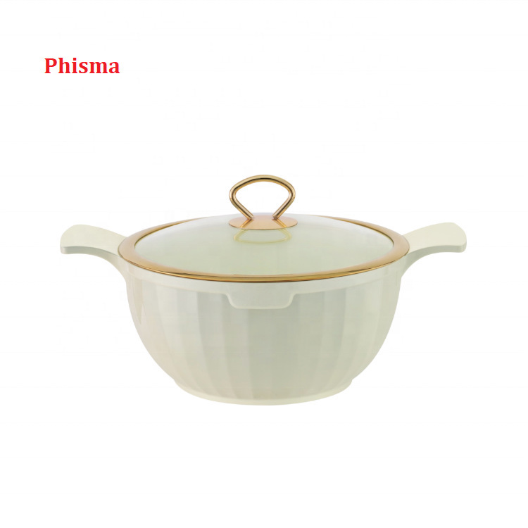 Juego de olla de fundición a presión de columna romana 24cm26cm28cm olla de sopa sartén utensilios de cocina Juego de 8 piezas de olla de aluminio antiadherente